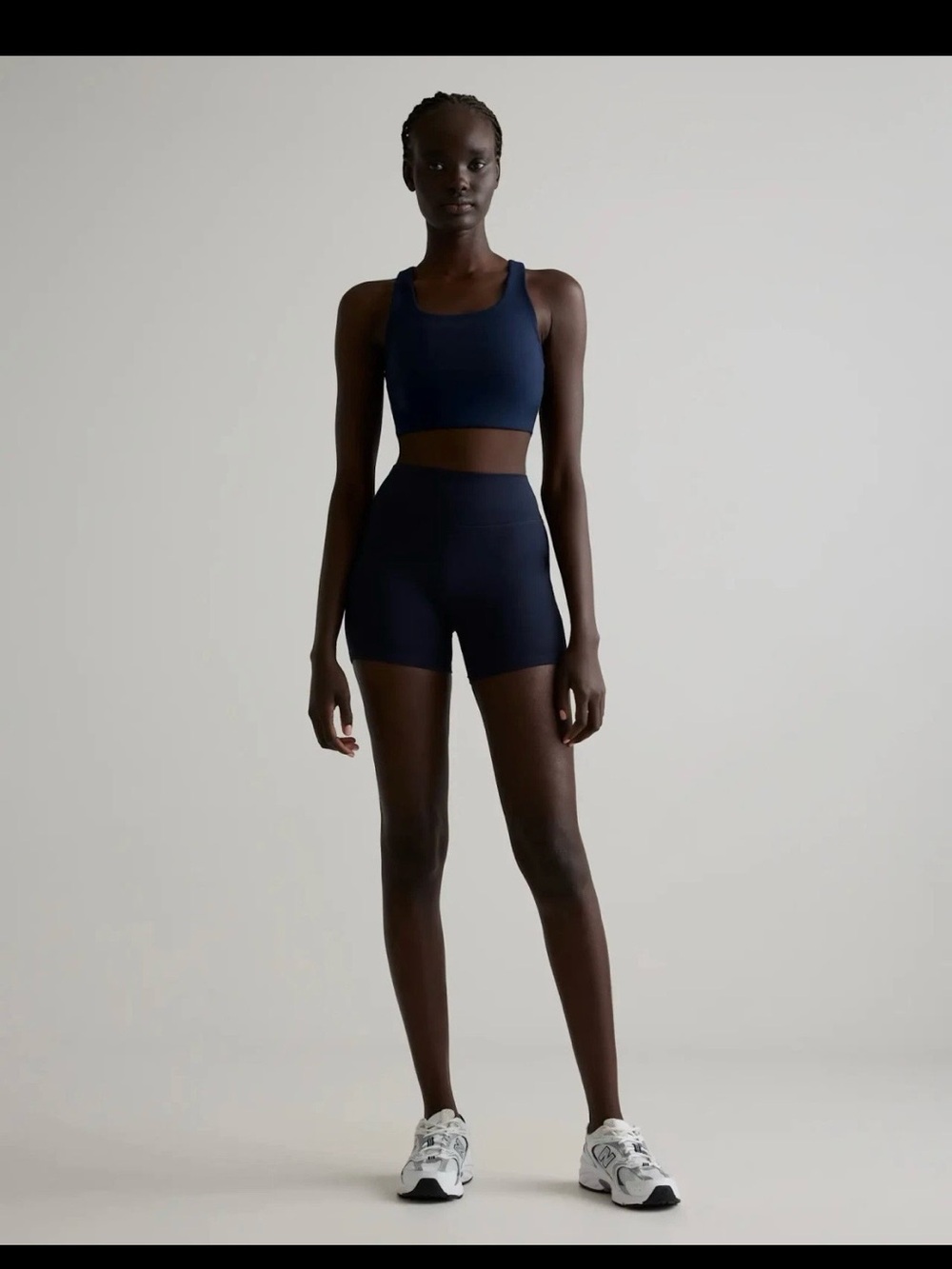 Quince Ultra Form 4" Bike Deep Navy Blue Shorts Size Med M Nylon Spandex NWT!